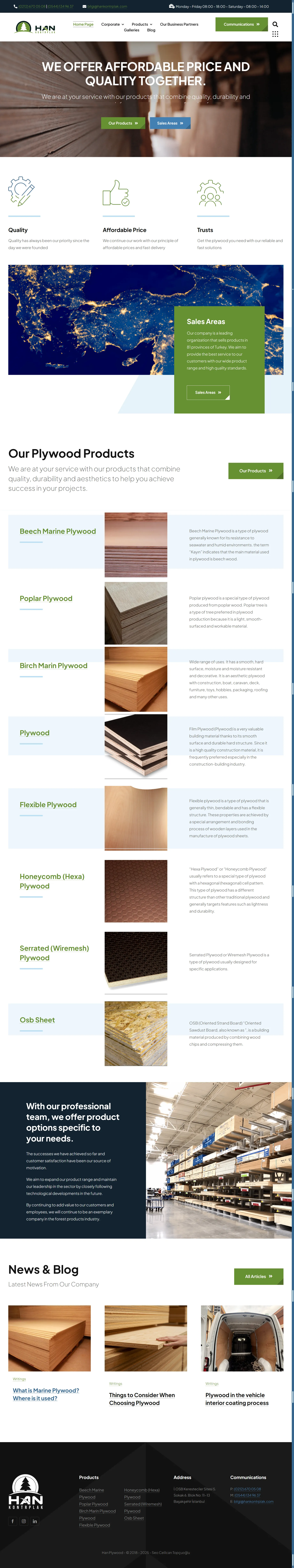 han kontrplak kontrplak (plywood) ve osb levha Çeşitleri