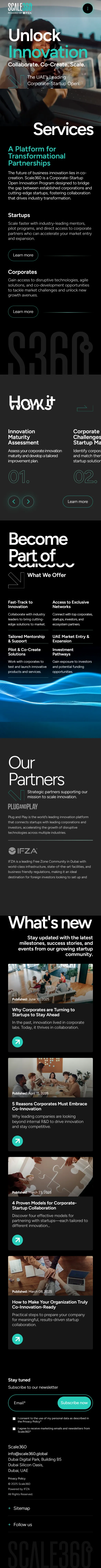 leading startup open innovation program scale360 mobile