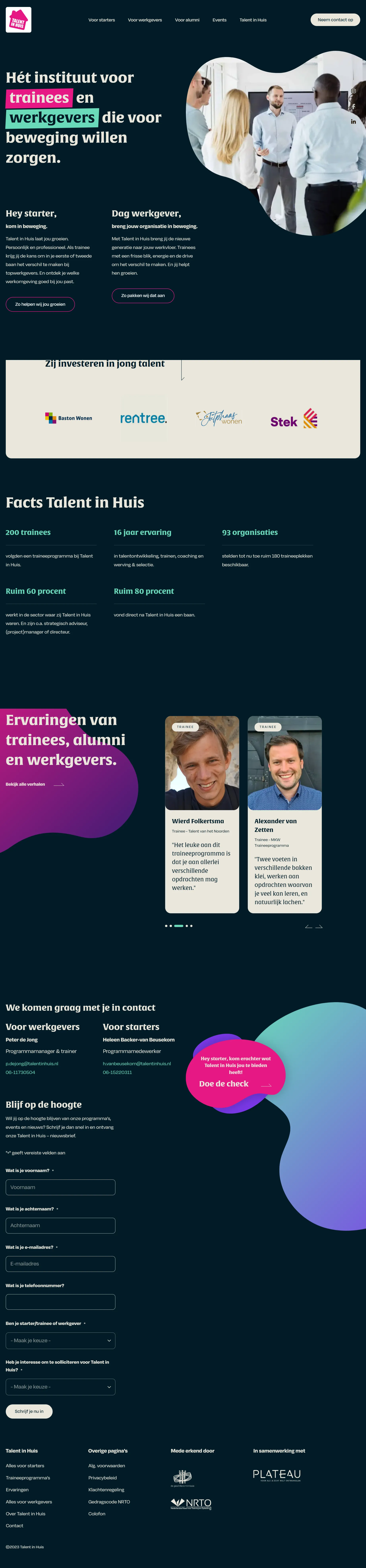 talent in huis hét instituut voor trainees en werkgevers