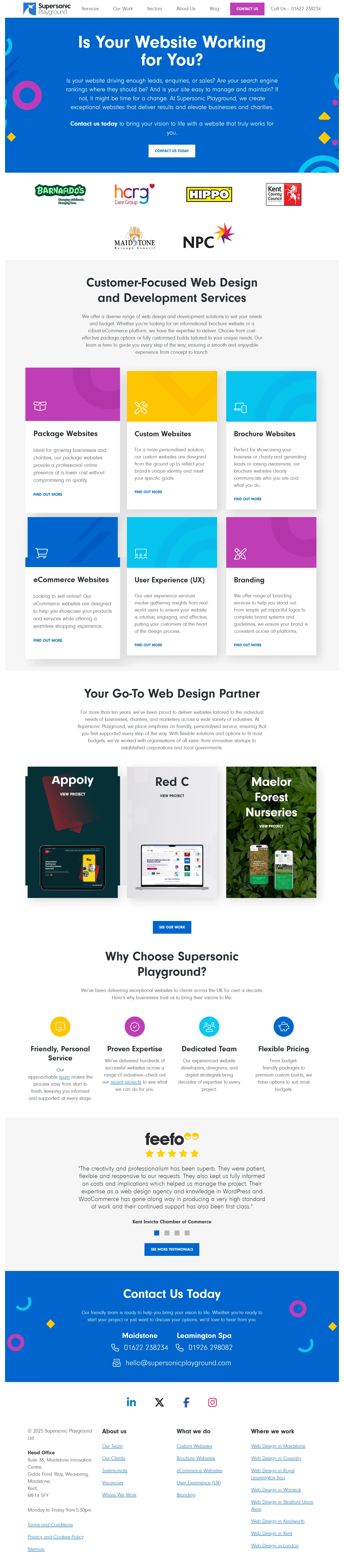 web design and development services supersonic playground