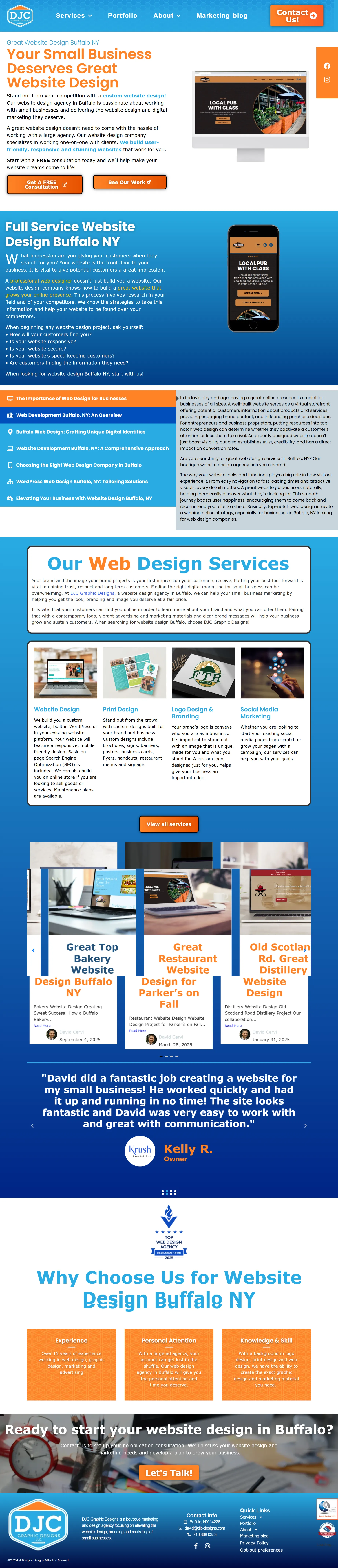 website design buffalo ny djc graphic designs