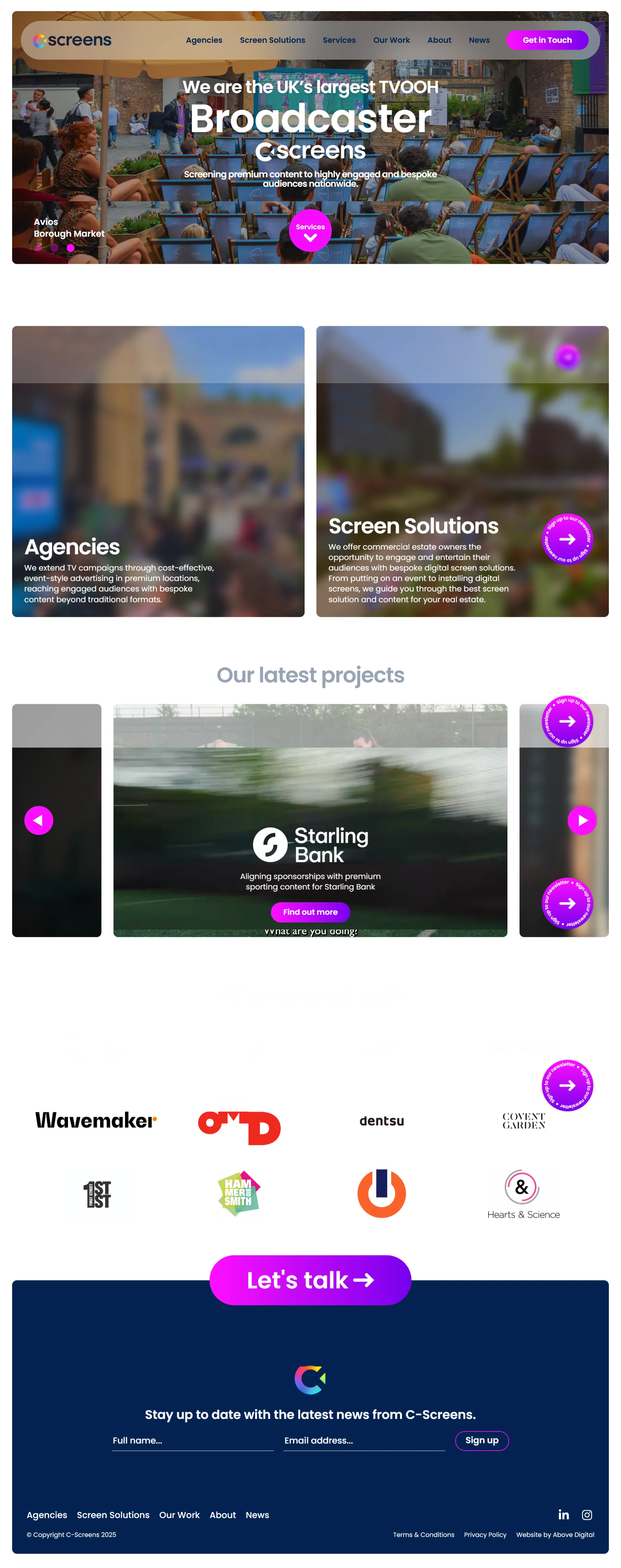 c screens out of home tv broadcaster